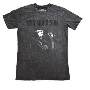 Van Morrison Legendary Music Artist Black Mineral Wash Adult Shirt New Medium
